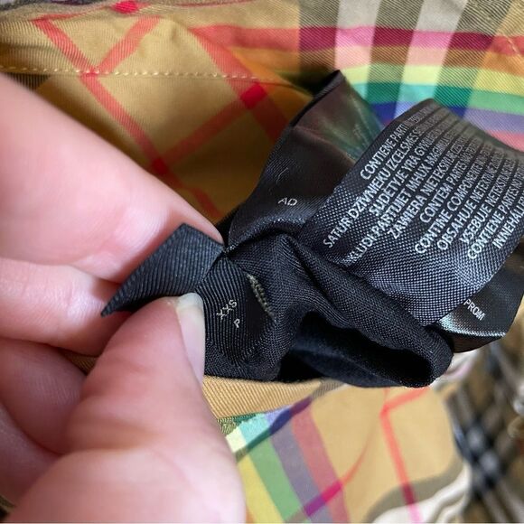 Burberry Harrington Reversible Rainbow Check Nova‎ Plaid Jacket Tan Xxs S Rare - Picture 6 of 13